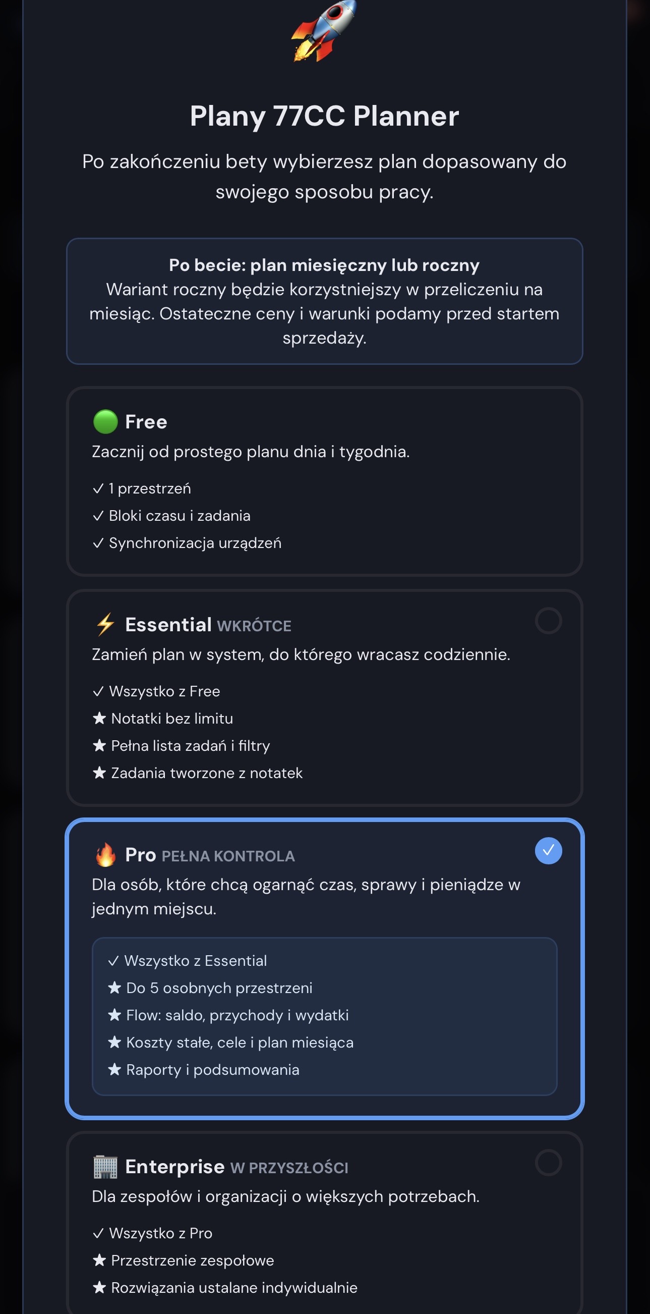 Plany 77CC Planner
